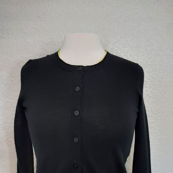 Paul Smith WoolBlack Button Cardigan Sweater w/Yellow Graphic Size S - Picture 2 of 10